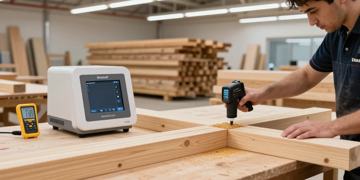 Traitement écologique du bois avec la technologie Shashel® dans un atelier moderne.